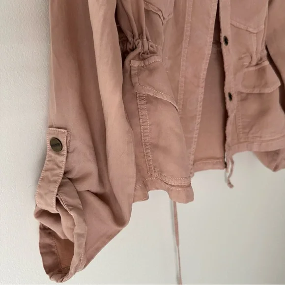 Sanctuary Utility Jacket Womens Small Pink Lightweight Button Front - Picture 5 of 8